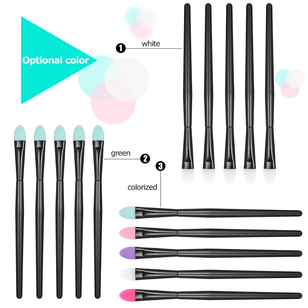 5Pcs Soft Silicone Head Eyeshadow Brush Silicone Head Eyeshadow Set Makeup Brush Pro Eye Shadow Make Up Cosmetic Brush Tools Viralgem Store