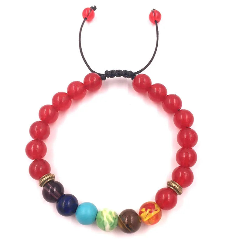 7 Chakra Bracelets Bangles for Women Men Vintage Indian Yoga Chakra Pray Lava Stone Beads Bracelet Healing Jewelry Dropshipping