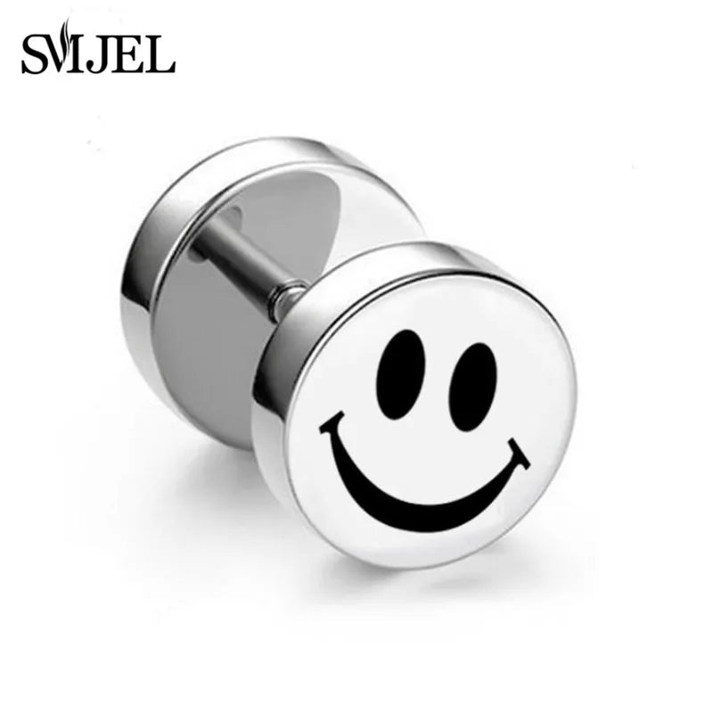 1Pc Punk Black Multiple Styles Stainless Steel Stud Earrings For Men Women Gothic Hip Hop Ear Jewelry Skull Star Studs 2024 Viralgem Store