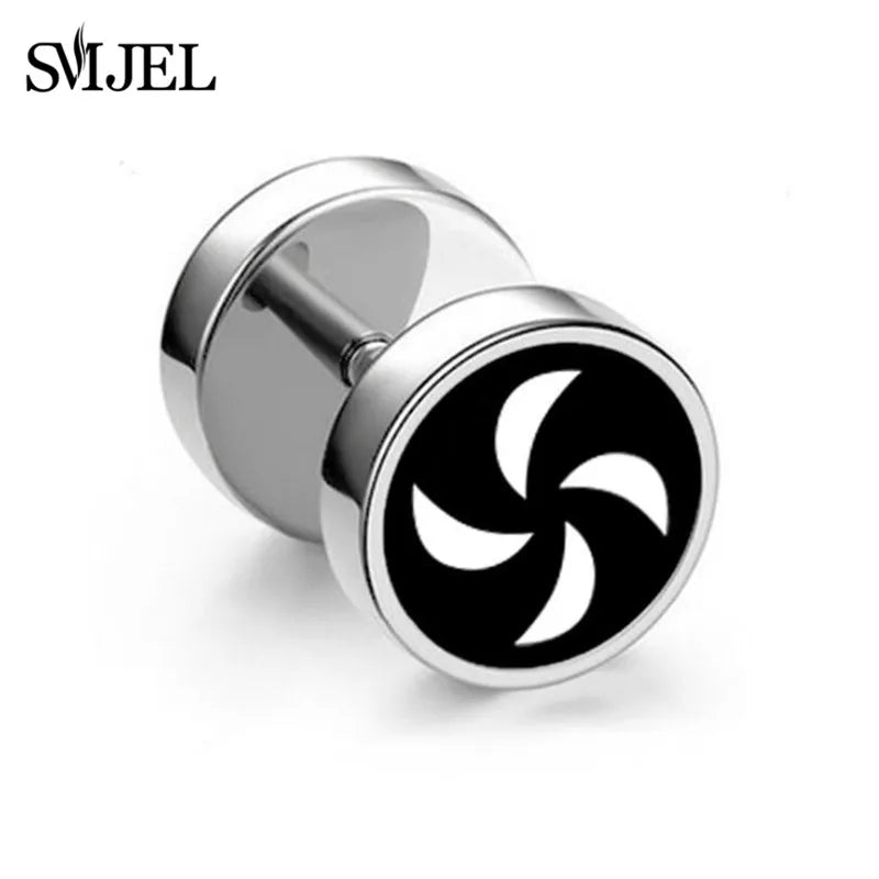 1Pc Punk Black Multiple Styles Stainless Steel Stud Earrings For Men Women Gothic Hip Hop Ear Jewelry Skull Star Studs 2024 Viralgem Store
