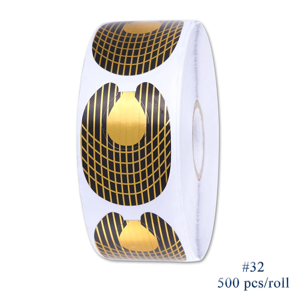 500pcs Nail Extensions Forms Mold Nail Extension Gel Manicure French Design Top Stencil Building Sticker Roll Nail Art LA941-3 Viralgem Store