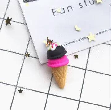 10pcs/set Polymer clay Ice cream Flat back resin food necklace charms very cute keychain pendant necklace for DIY decoration
