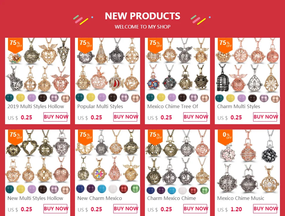 United States Chime Music Ball Woman Caller Essential Oil Necklace Perfume Diffuser Color Footprint Pendant Aromatherapy Jewelry