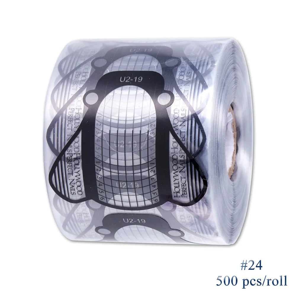 500pcs Nail Extensions Forms Mold Nail Extension Gel Manicure French Design Top Stencil Building Sticker Roll Nail Art LA941-3 Viralgem Store