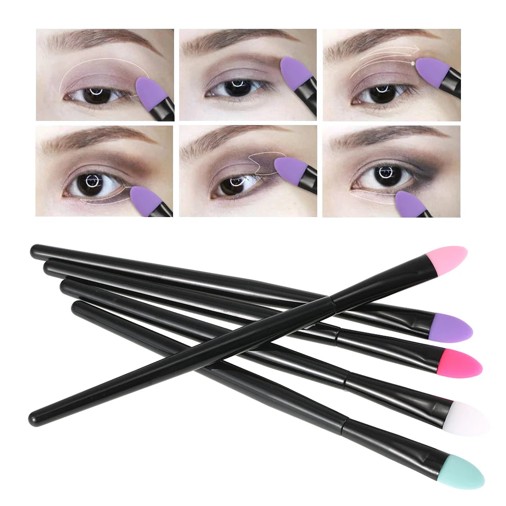 5Pcs Soft Silicone Head Eyeshadow Brush Silicone Head Eyeshadow Set Makeup Brush Pro Eye Shadow Make Up Cosmetic Brush Tools Viralgem Store