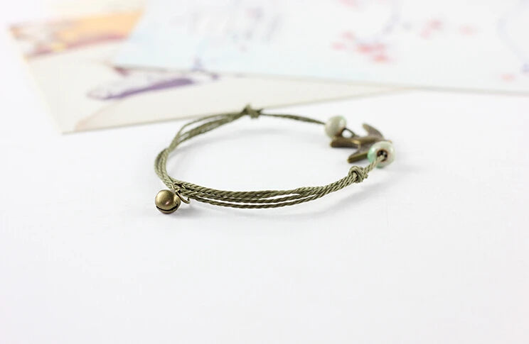 Traditional Boondoggle Hand Woven Colored Glaze Ceramic Bracelets Beads Folk Style Women's Fashion Jewelry Dropshipping #1506