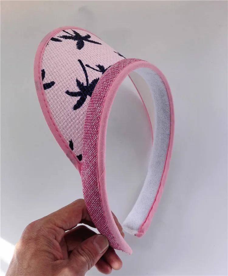 Summer Breathable Straw Sun Hats Topless Empty Sun Visor Cap hat Ladies Adjustable Nature Straw Topless Beach Trip Cap