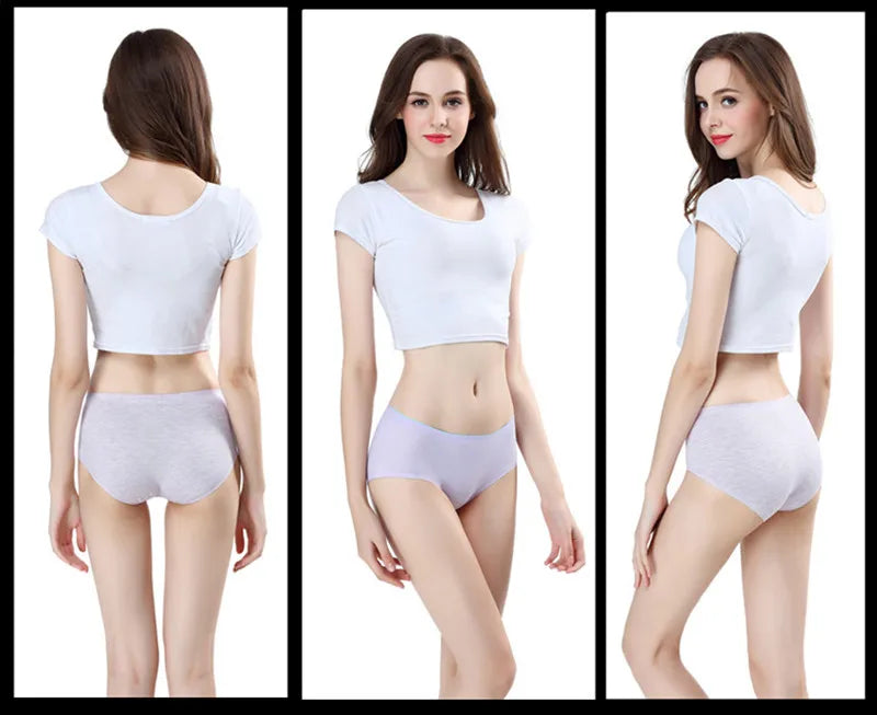 8Pcs Briefs for Women fashion sexy woman panties Solid seamless underpants  cpanties for women cotton underwear girl knickers Viralgem Store