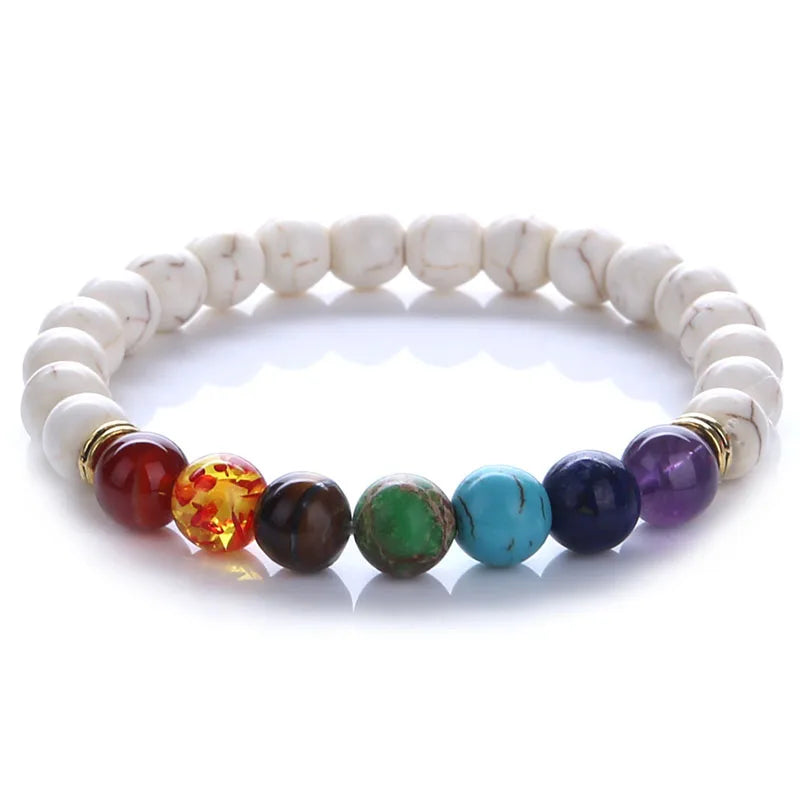 7 Chakra Bracelets Bangles for Women Men Vintage Indian Yoga Chakra Pray Lava Stone Beads Bracelet Healing Jewelry Dropshipping