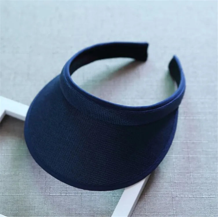 Summer Breathable Straw Sun Hats Topless Empty Sun Visor Cap hat Ladies Adjustable Nature Straw Topless Beach Trip Cap