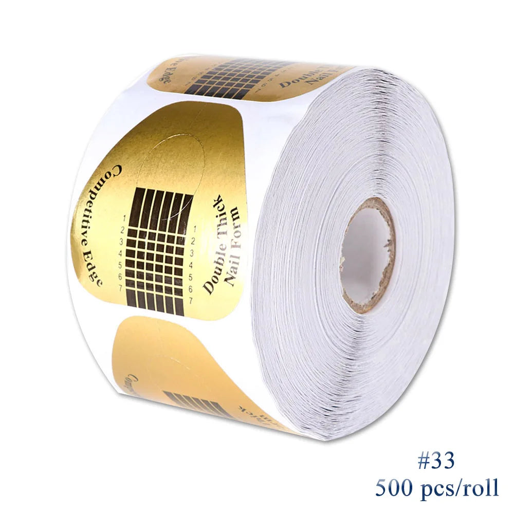 500pcs Nail Extensions Forms Mold Nail Extension Gel Manicure French Design Top Stencil Building Sticker Roll Nail Art LA941-3 Viralgem Store