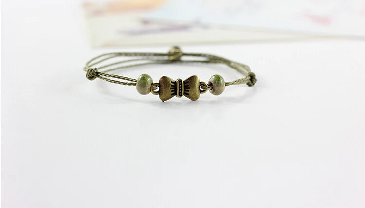 Traditional Boondoggle Hand Woven Colored Glaze Ceramic Bracelets Beads Folk Style Women's Fashion Jewelry Dropshipping #1506