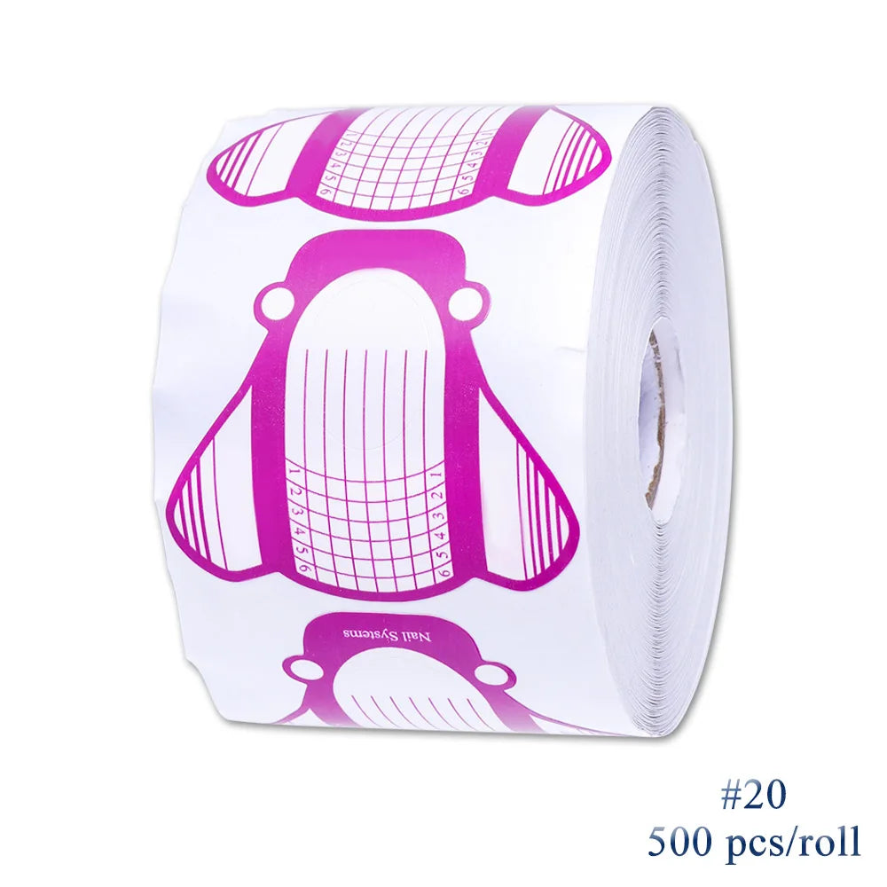 500pcs Nail Extensions Forms Mold Nail Extension Gel Manicure French Design Top Stencil Building Sticker Roll Nail Art LA941-3 Viralgem Store