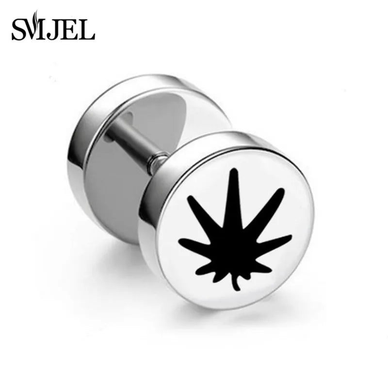 1Pc Punk Black Multiple Styles Stainless Steel Stud Earrings For Men Women Gothic Hip Hop Ear Jewelry Skull Star Studs 2024 Viralgem Store