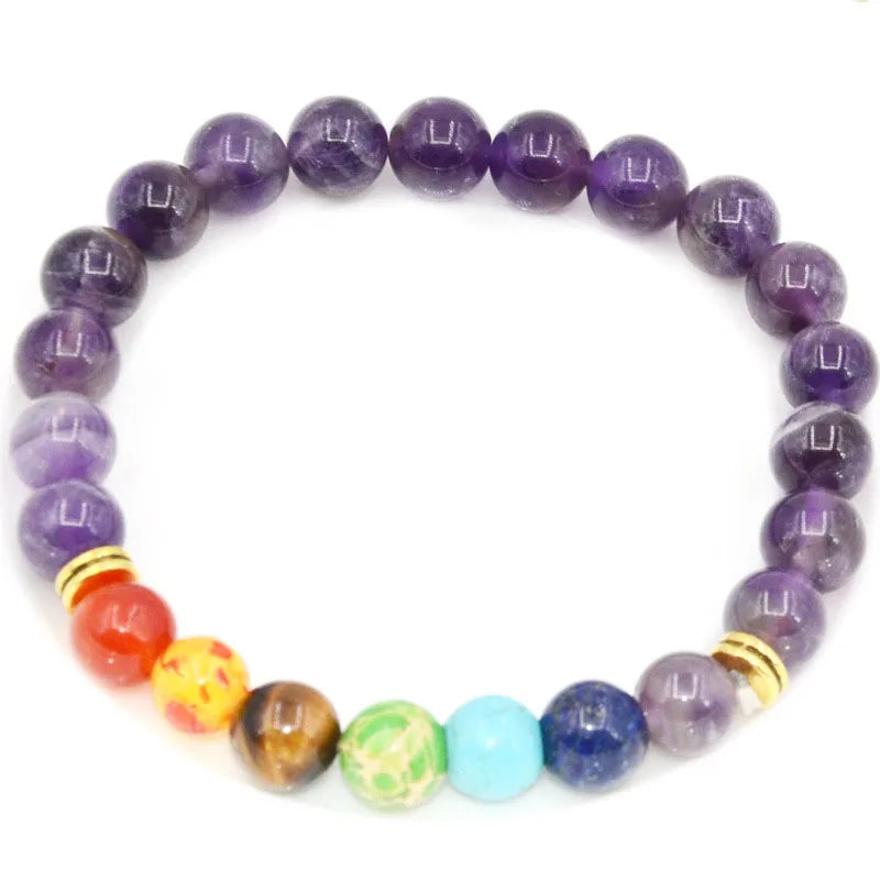 7 Chakra Bracelets Bangles for Women Men Vintage Indian Yoga Chakra Pray Lava Stone Beads Bracelet Healing Jewelry Dropshipping