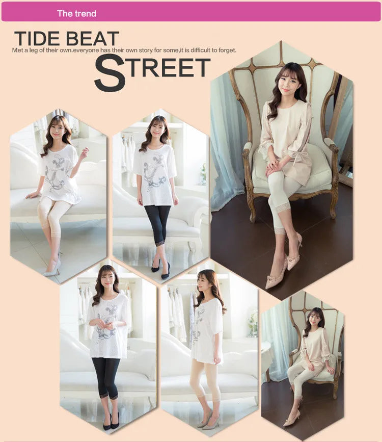 Thin Lace Short Leggings Summer Jeggings Women Pants Bodycon Cropped Capris Skinny Legging Black White Push Up Trousers Elastic