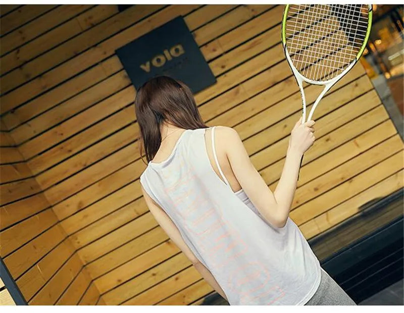 Women&Girl Pro Sport Loose GYM Fitness Running Vest Quick-drying Wicking Breathable Mesh High Elastic Print Camo YOGA Tank Tops Viralgem Store