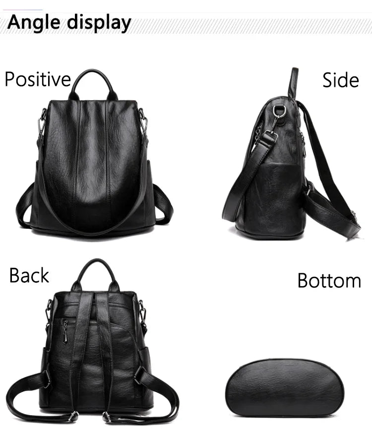 Women's Waterproof Anti Theft Leather Backpack 2024 Girls Shoulder Bags Multifunctional Large Capacity Travel Backpacks Mochilas Viralgem Store