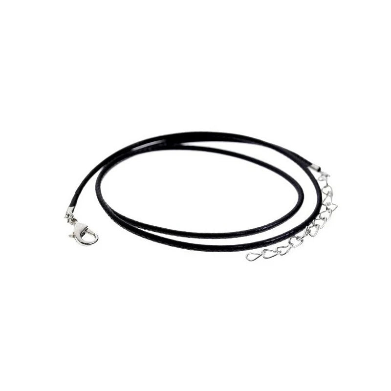 Wholesale 100pc/lot DIY Black Leather Chain Necklace Women Handmade Wax Cord Rope Necklace For DIY Jewelry Making Accessories