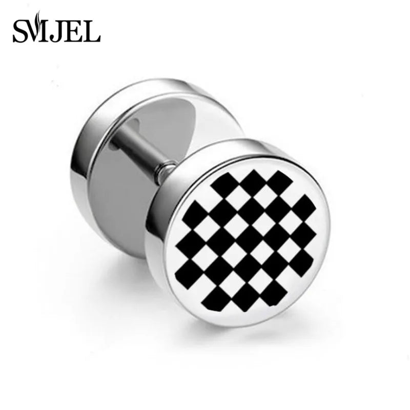 1Pc Punk Black Multiple Styles Stainless Steel Stud Earrings For Men Women Gothic Hip Hop Ear Jewelry Skull Star Studs 2024 Viralgem Store