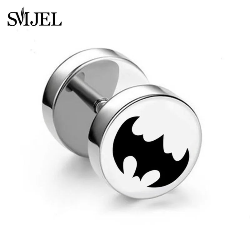 1Pc Punk Black Multiple Styles Stainless Steel Stud Earrings For Men Women Gothic Hip Hop Ear Jewelry Skull Star Studs 2024 Viralgem Store