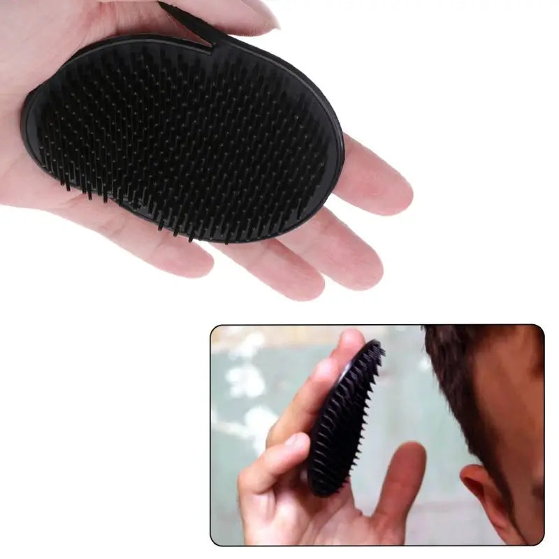 2 Pcs Pocket Travel Hair Comb Brush Men Beard Mustache Scalp Massage Brush Black