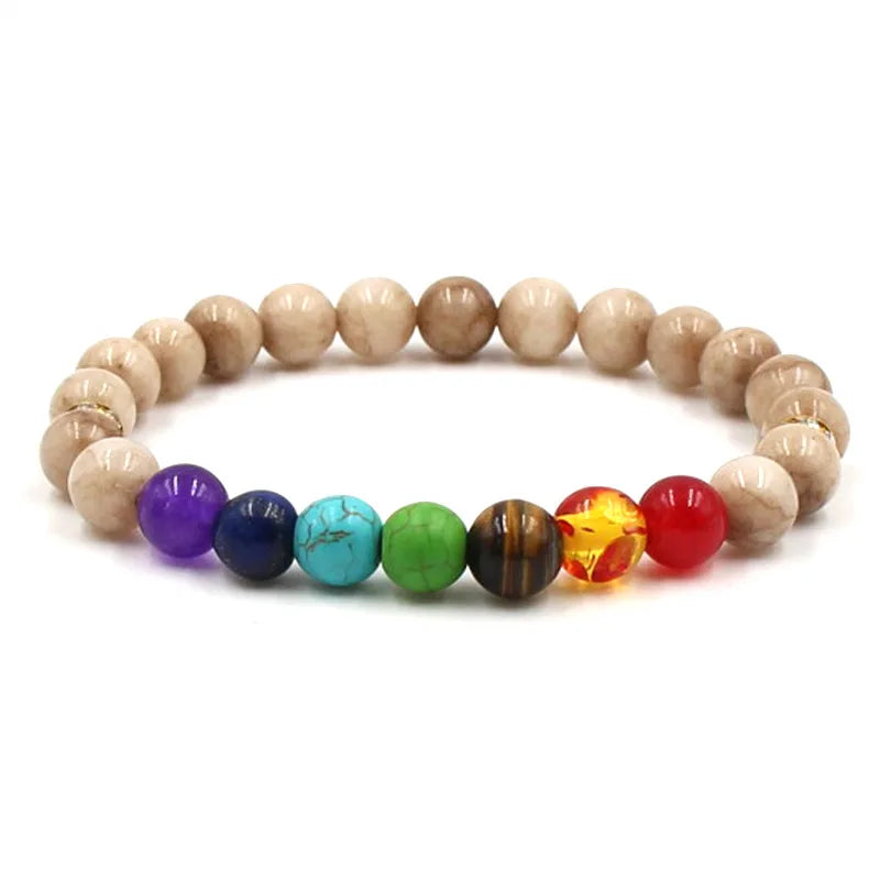 7 Chakra Bracelets Bangles for Women Men Vintage Indian Yoga Chakra Pray Lava Stone Beads Bracelet Healing Jewelry Dropshipping