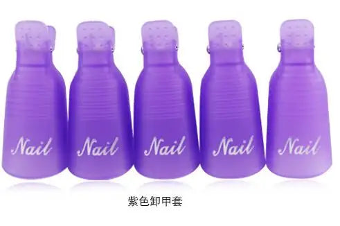 10Pcs/Box UV Gel Polish Remover Clips Colorful Acrylic Nail Art Soak Off Cap Clips DIY Nails Cleaning Manicure Finger Wrap Tools