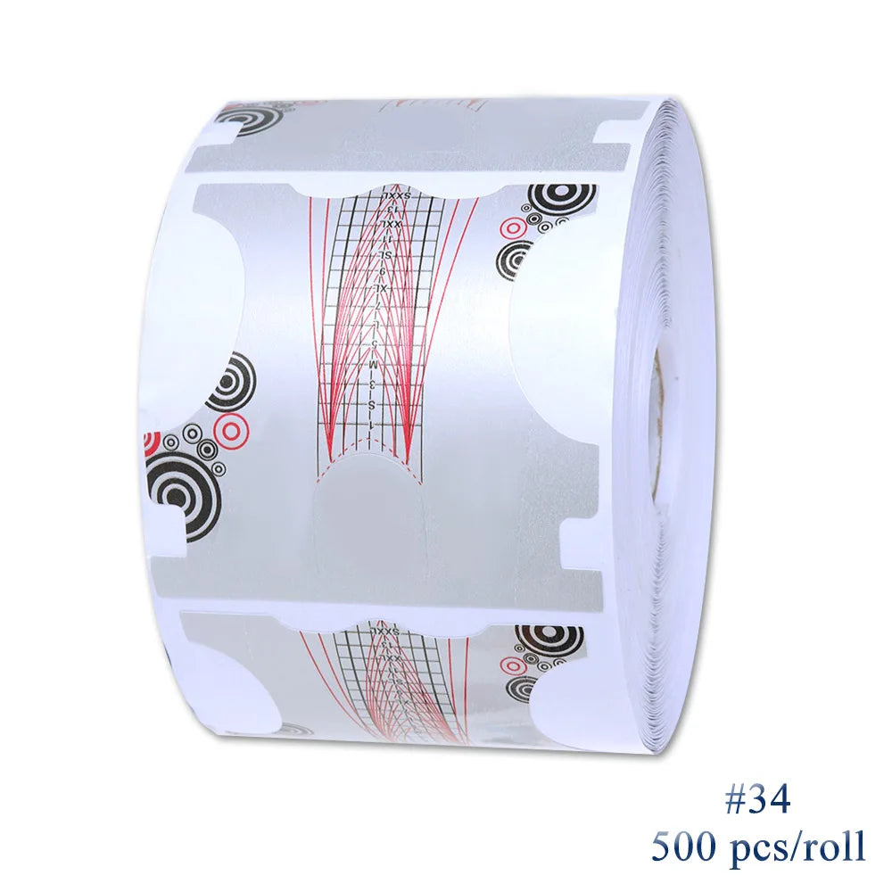 500pcs Nail Extensions Forms Mold Nail Extension Gel Manicure French Design Top Stencil Building Sticker Roll Nail Art LA941-3 Viralgem Store