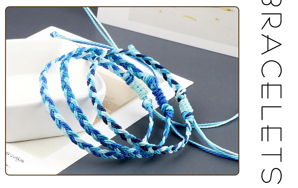 30Colors Bohemian Tibetan Bracelet & Bangle Women Men Handmade Waterproof Wax Thread Lucky Rope Christmas Jewelry Gift Bracelets