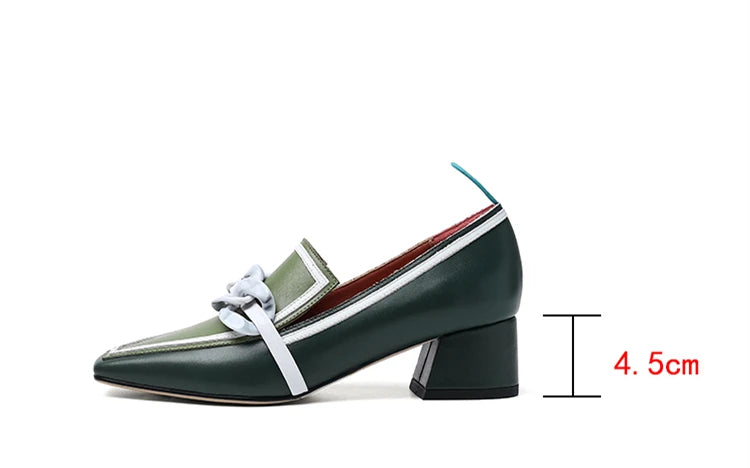 2020 Summer Women Chunky Pumps Thick High Heel Slip-On Waterproof Loafers Shoes Casual Vintage Square Toe Ladies Suit Shoes