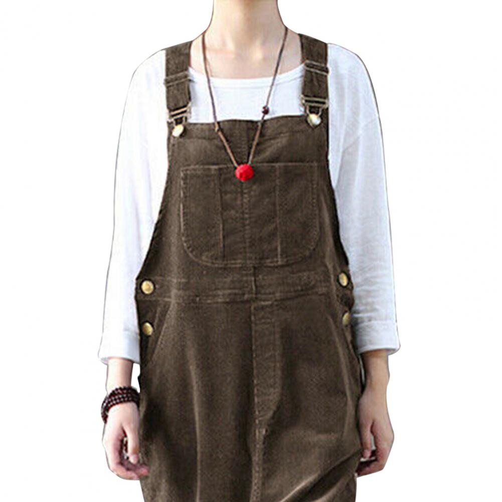 Winter Corduroy Jumpsuit Women Wide Leg Overalls Solid Color Loose Sleeveless Wide Leg Jumpsuit combinaison femme Комбинезоны Viralgem Store