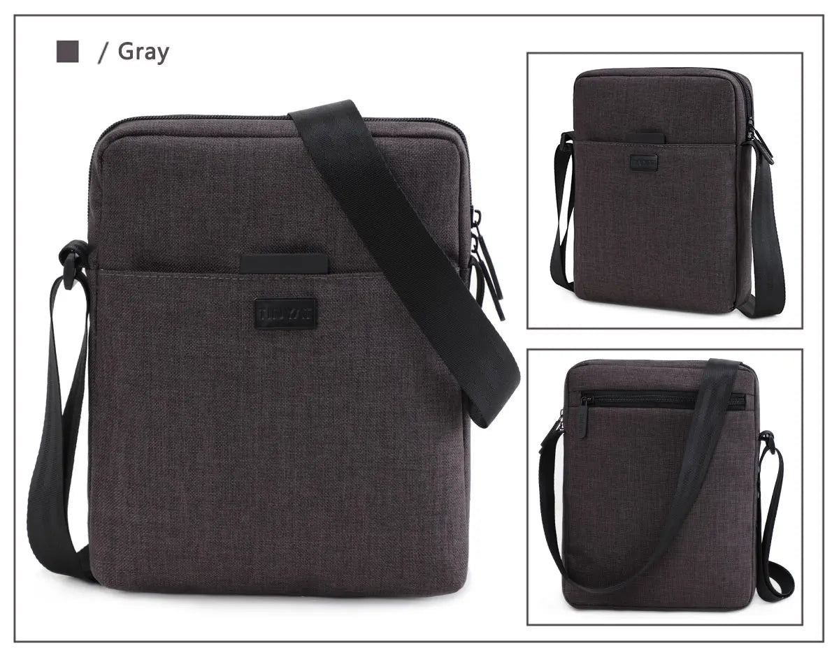 TINYAT Men's Bags Light Canvas Shoulder Bag For 7.9' Ipad Casual Crossbody Bags Waterproof Business Shoulder bag for men 0.13kg
