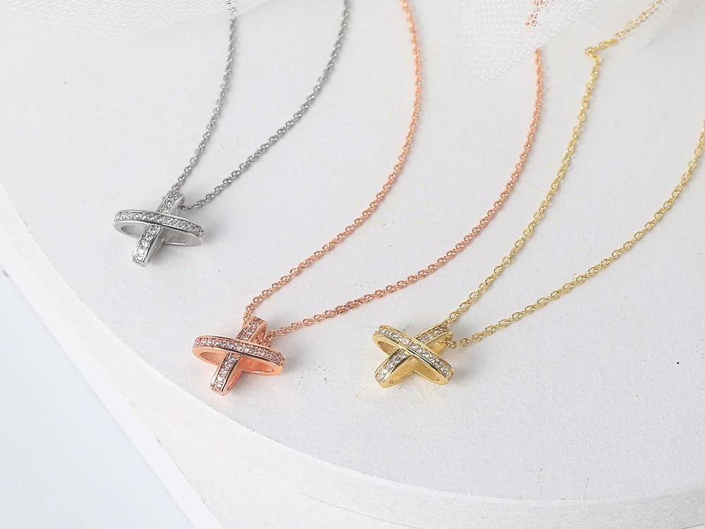 ZHOUYANG Pendants Necklace For Women Hollow Cross Rose Gold Color Choker Chain Fashion Necklaces 2024 Jewelry Daily Gift N205