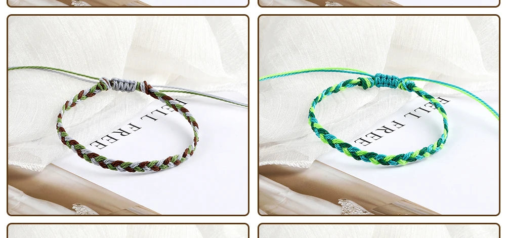 30Colors Bohemian Tibetan Bracelet & Bangle Women Men Handmade Waterproof Wax Thread Lucky Rope Christmas Jewelry Gift Bracelets