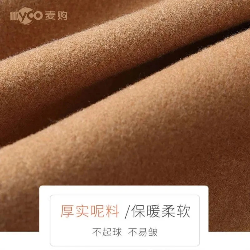 Woolen Skirt Women Winter Autumn Mini Skirts A Line Wrap Hip Korean Fashion A Line Harajuku Faldas Black Skirt