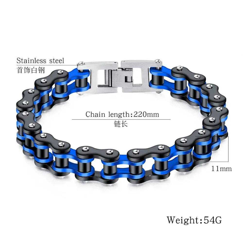 Stainless Steel Biker Chain Bracelet Mens Bracelet Link Chain Motorcycle Bicycle Style Bracelets Fashion Punk Bangles Jewelry