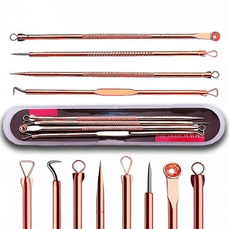 4Pcs Blackhead Black Spot Acne Comedone Pimple Blemish Remover Skin Care Women Beauty Acne Treatment Pore Cleanser Needle Hook Viralgem Store