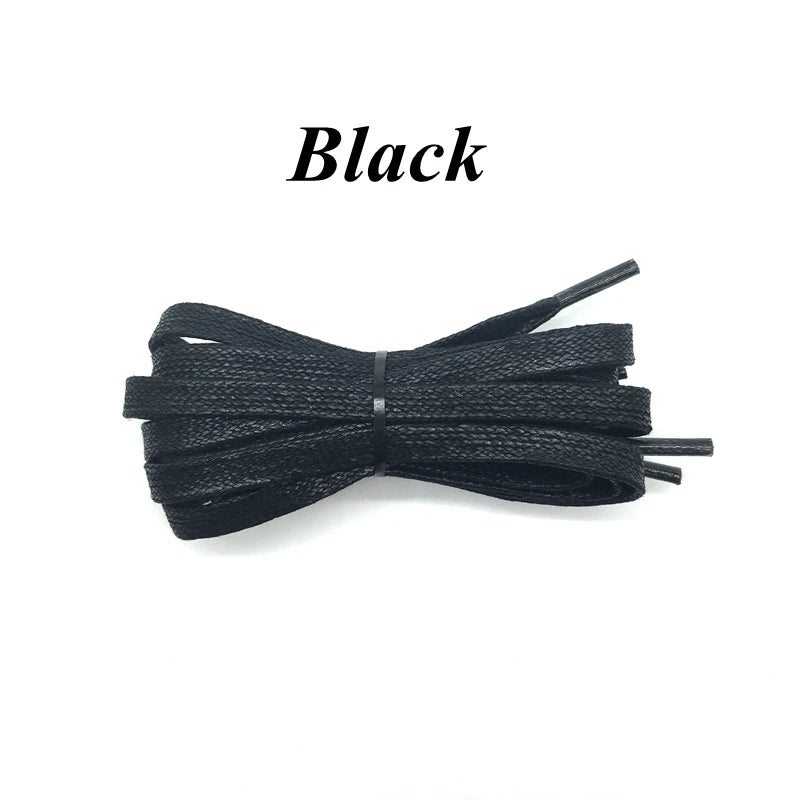 Waxed Flat Shoelaces Leather Waterproof Casual Shoe Laces Unisex Boots Shoelace Length 60 80 100 120 140 160 180CM Shoe Lace