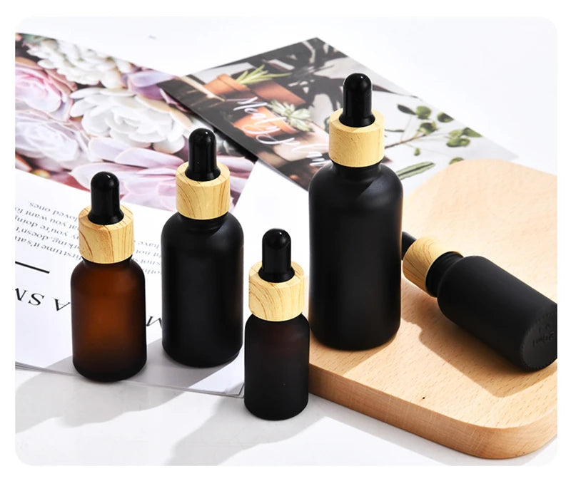 12pcs frost glass essential oil dropper bottle wtih piepette drop vials Containers 5ml 10ml 15ml 20ml 30ml 50ml 100ml