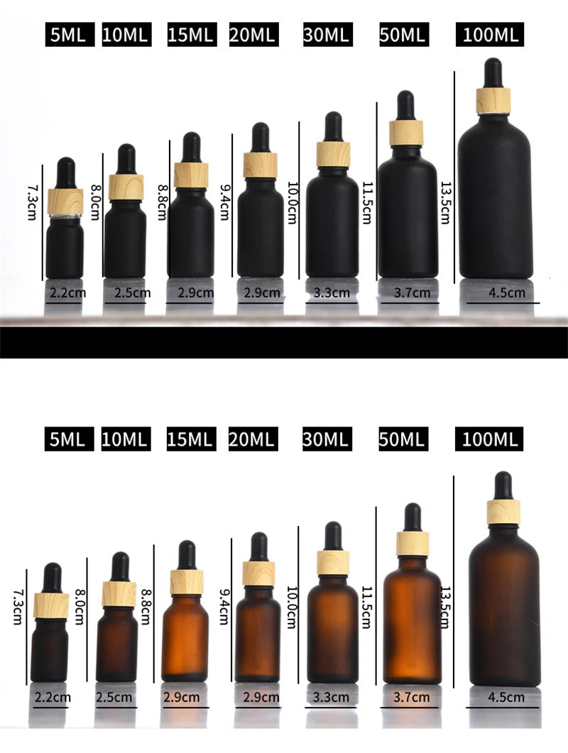 12pcs frost glass essential oil dropper bottle wtih piepette drop vials Containers 5ml 10ml 15ml 20ml 30ml 50ml 100ml