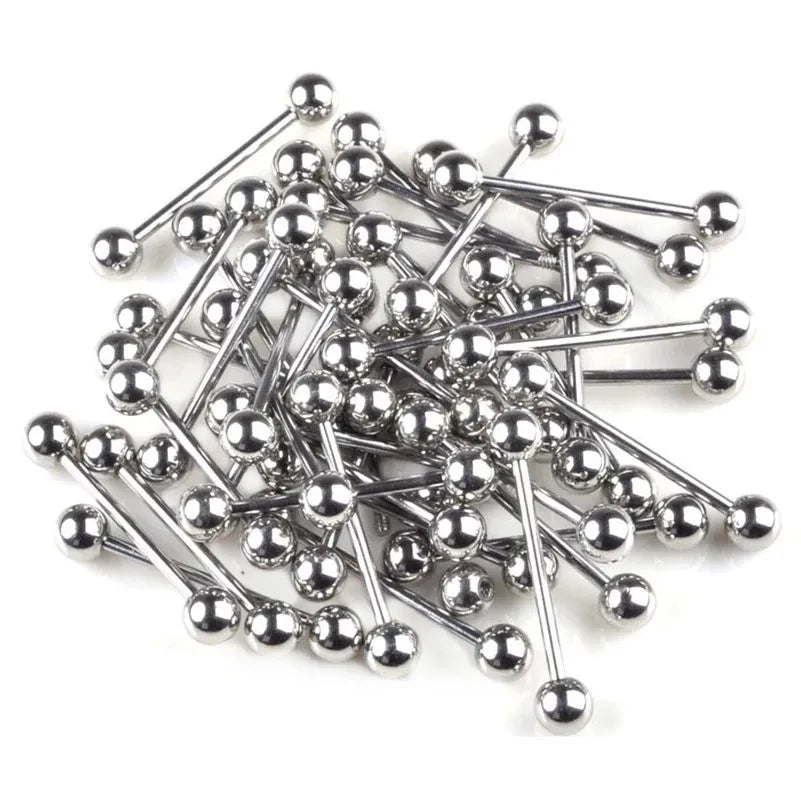 Stainless Steel Crystal Tongue Piercing Set Barbell 14G Nipple Piercing Bar Lot Tongue Barbell Bulk Body Piercing Jewelry Pack Viralgem Store