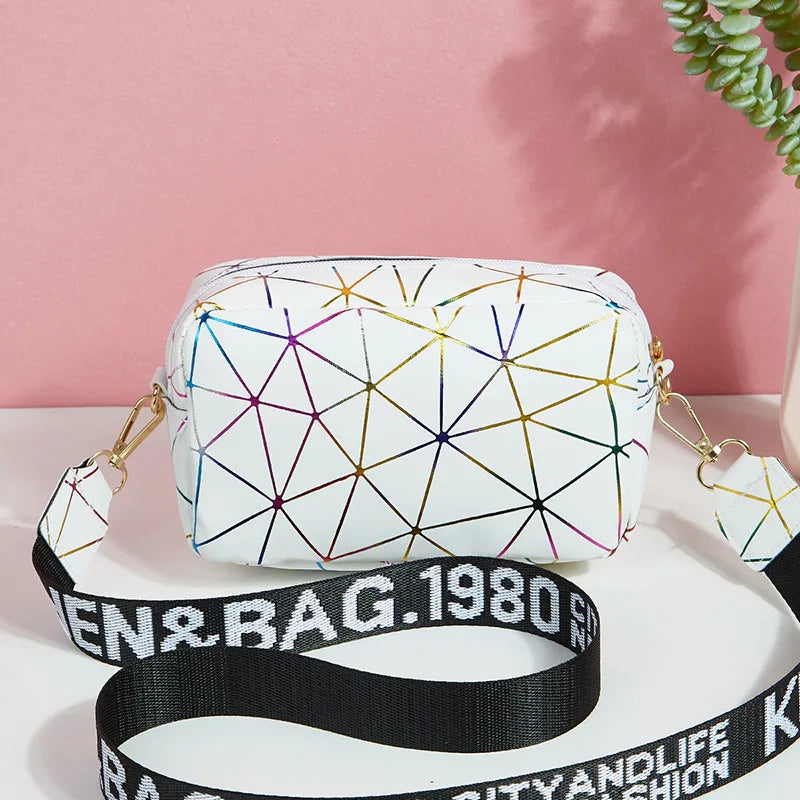 Yogodlns Fashion Laser Shoulder Messenger Bag Female Small Square Bag PU Leather Crossbody Bag Trendy New Satchel Bag Bolsa Viralgem Store