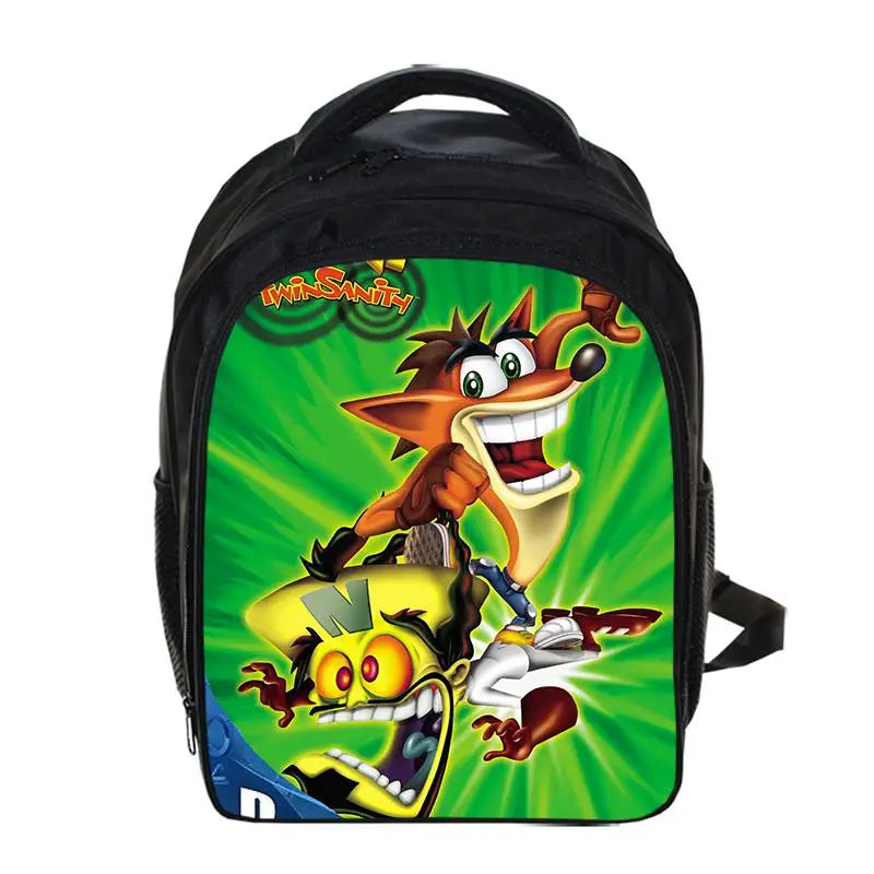 13 Inch Game Crash Bandicoot Backpack Cartoon Kindergarten Backpacks Boys Girls Children School Bags Kids Book Bag Gift