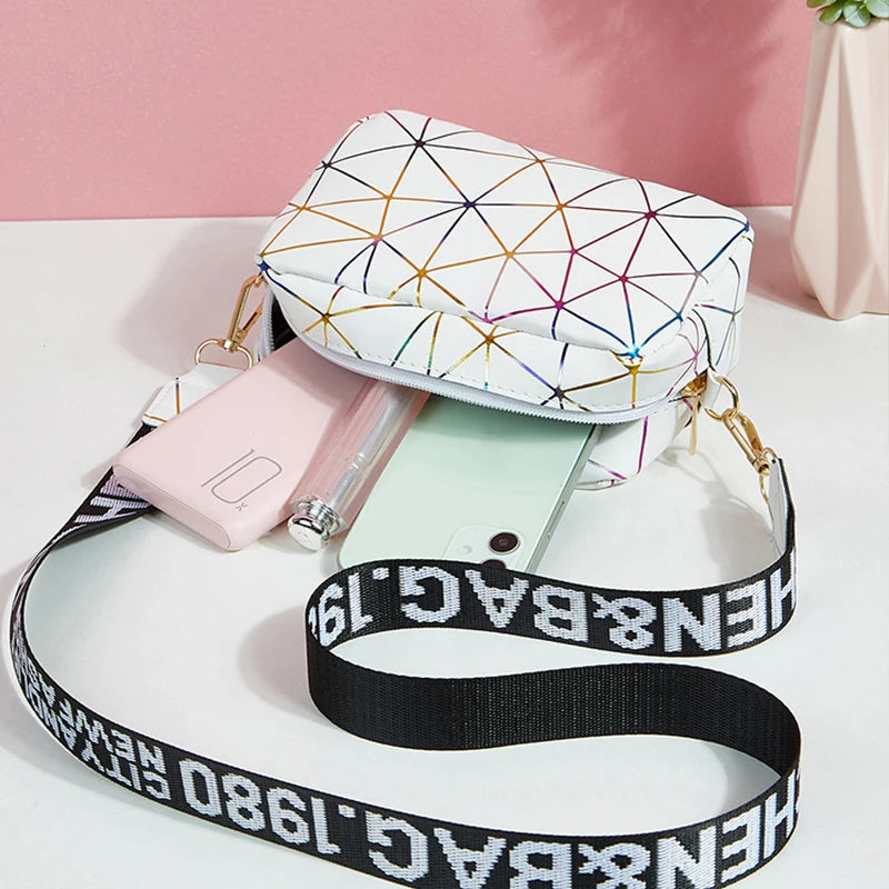 Yogodlns Fashion Laser Shoulder Messenger Bag Female Small Square Bag PU Leather Crossbody Bag Trendy New Satchel Bag Bolsa Viralgem Store