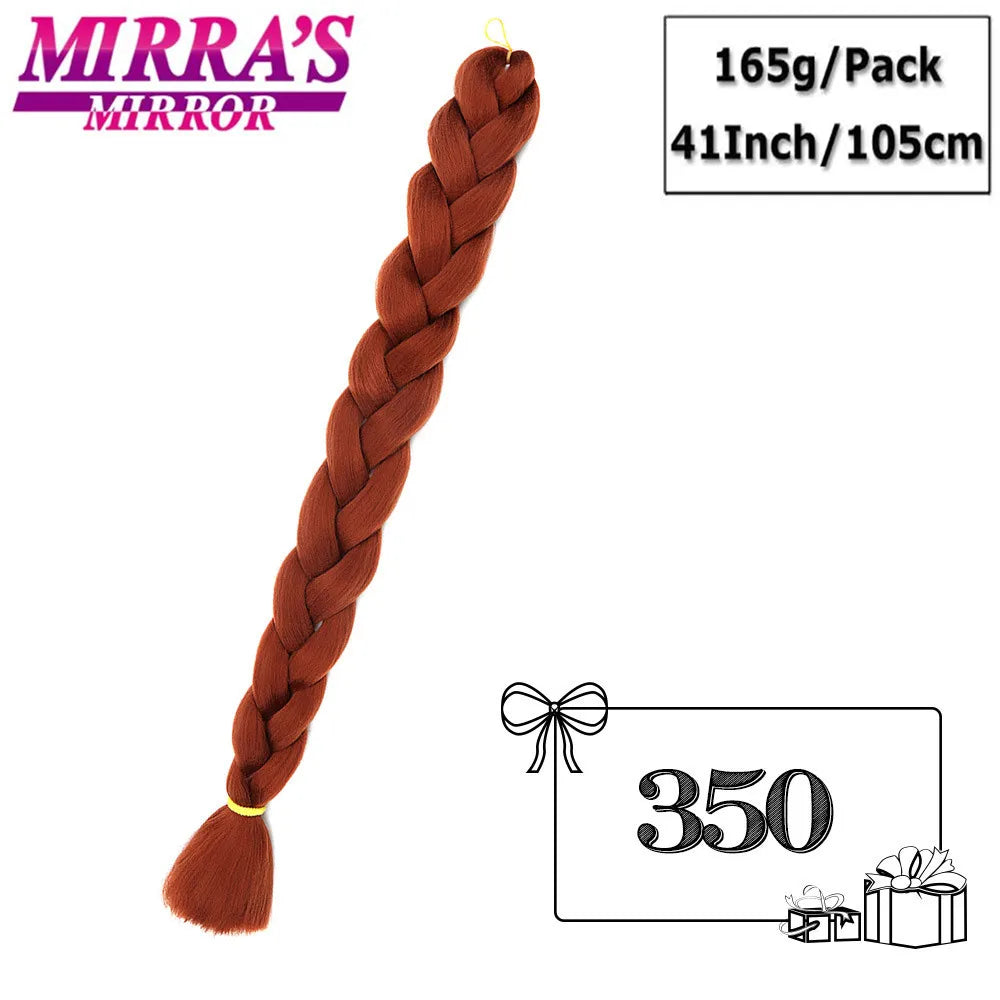 82 Inch Pure Color Jumbo Braiding Hair Extensions Synthetic Braids Ombre Hair For Box Braid Support Wholesale Mirra’s Mirror