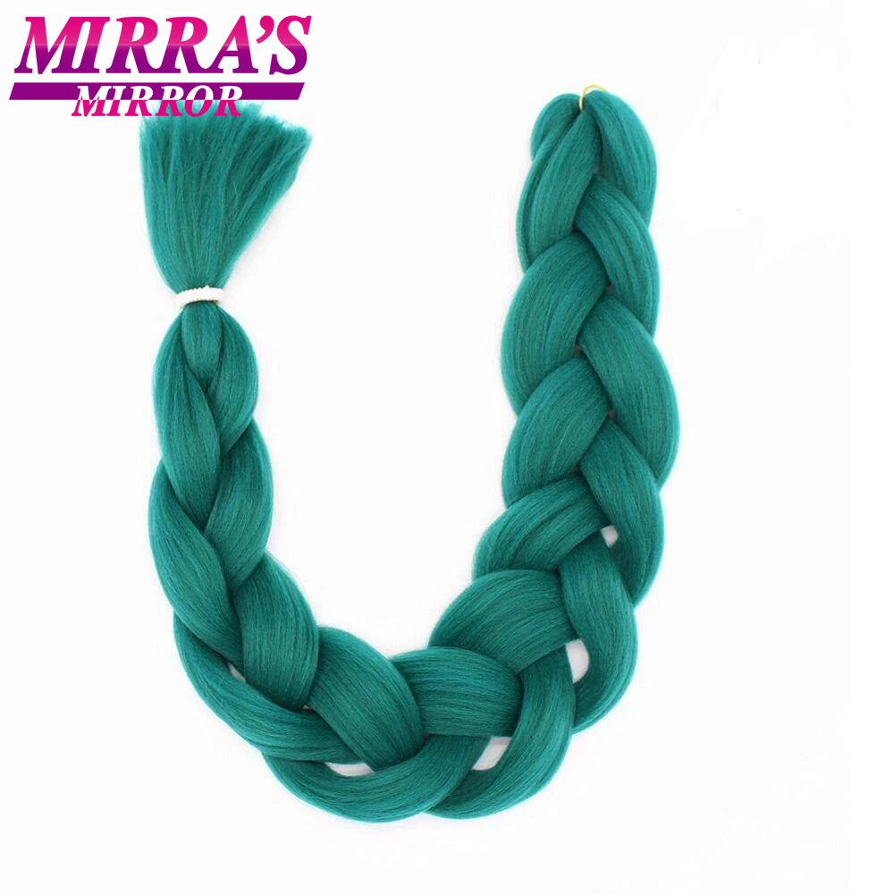82 Inch Pure Color Jumbo Braiding Hair Extensions Synthetic Braids Ombre Hair For Box Braid Support Wholesale Mirra’s Mirror