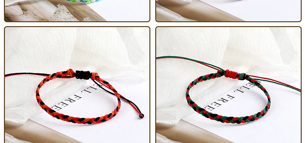 30Colors Bohemian Tibetan Bracelet & Bangle Women Men Handmade Waterproof Wax Thread Lucky Rope Christmas Jewelry Gift Bracelets