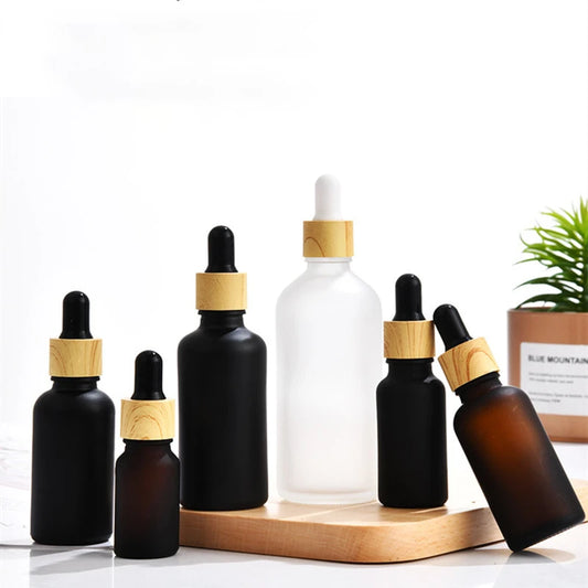 12pcs frost glass essential oil dropper bottle wtih piepette drop vials Containers 5ml 10ml 15ml 20ml 30ml 50ml 100ml
