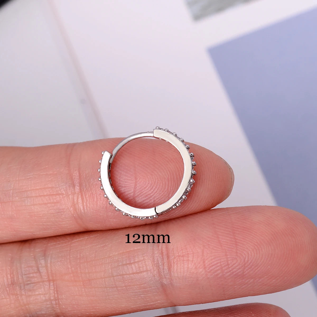 1 Pcs Fashion Exquisite Crystal Zircon Hoop Earrings for Women Rainbow Cartilage Helix Tragus Earring Stud Body Piercing Jewelry Viralgem Store